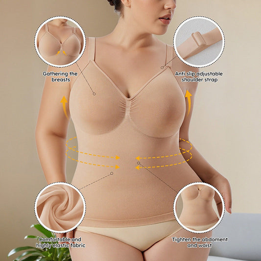 Seamless Shaping Bodysuit with Built-in Bra
